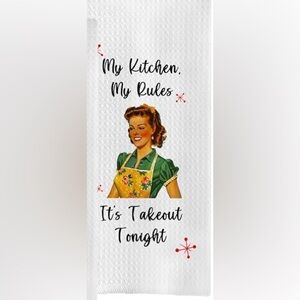 Retro Kitchen Towel with Vintage Lady Design